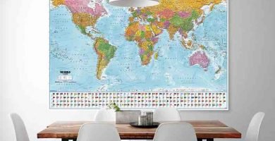 Póster XXL. Mapa del mundo con banderas